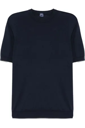 FEDELI Top, Herre, Blå, 4XL, Navy Crew Neck T-shirt