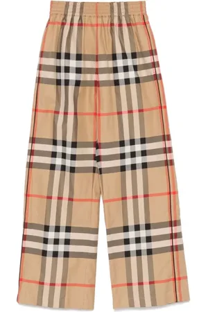 Burberry Bukser, Dame, , XS, Bomuld, Vintage Check Wide Leg Bukser