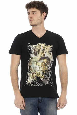 Trussardi Top, Herre, Sort, M, Kortærmet V-hals T-shirt