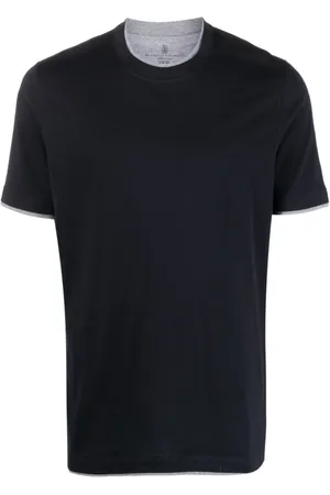 Brunello Cucinelli Top, Herre, Blå, M, Bomuld, Aw23 T-Shirt