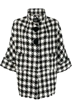 CHARLOTT Jakke, Dame, Flerfarvet, L, Uld, Ternmønster Crop Sleeve Jakke