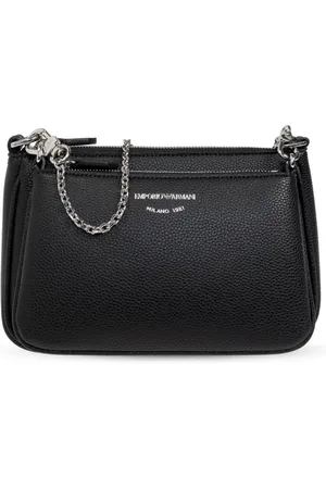 Emporio Armani Taske, Dame, Sort, ONE SIZE, Uld, Skuldertaske med trykt logo
