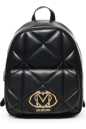 Moschino Taske, Dame, Sort, ONE SIZE, Uld, Sort Rygsæk med præget logo
