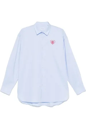 Family First Skjorte, Herre, Blå, M, Bomuld, Klassisk Blå Button-Up Skjorte
