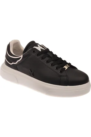 John Richmond Sko, Herre, Sort, 44 EU, Uld, Hvide sneakers med funklende detaljer og kontrasterende logo