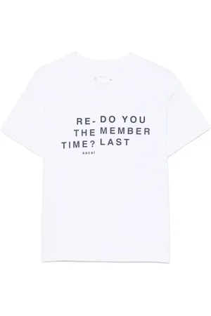 SACAI Top, Dame, Hvid, M, Hvid Crew Neck Kortærmet T-shirt