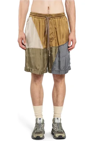 SONG FOR THE MUTE Shorts, Herre, Flerfarvet, M, Satin, Patchwork Elastiske Shorts