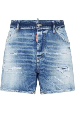Dsquared2 Shorts, Herre, Blå, S, Denim, Navy Denimshorts med slid