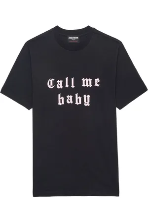 Zadig & Voltaire Top, Dame, Sort, M, Bomuld, Sortærmet T-shirt med Rund Hals i Sort