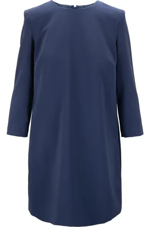Elisabetta Franchi Kjole, Dame, Blå, L, Uld, Kort kjole med guld lynlås