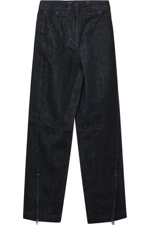 Jacquemus Jeans, Dame, Blå, W25, Bomuld, Blå Højtaljede Buksedragter med Buede Ben