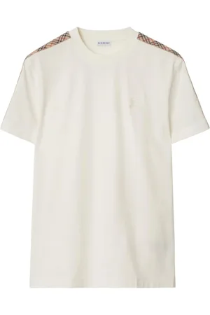 Burberry Top, Herre, Hvid, M, Hvid Equestrian Knight Crew Neck T-shirt