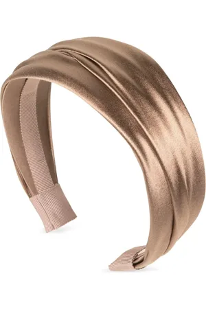 Jennifer Behr Tilbehør, Dame, Brun, ONE SIZE, Satin, Silkesatin Hårtilbehør med Draperet Detalje