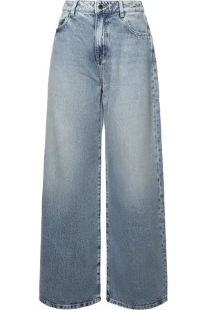 Icon Denim Jeans, Dame, Blå, W28, Bomuld, Blå Wide Leg Bomuld Jeans