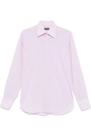 Tom Ford Skjorte, Herre, Lyserød, L, Lyserød Button-Up Skjorte med buet kant