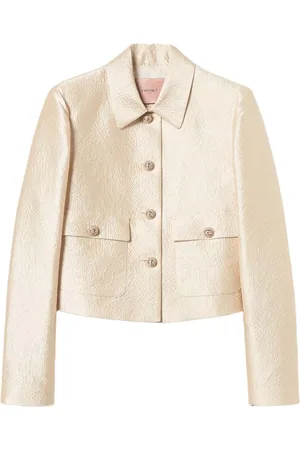Twin-Set Jakke, Dame, , M, Uld, Guld-tone Knapjakke med Logo Charme