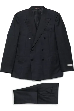 CANALI Jakkesæt, Herre, Blå, XL, Navy Double-Breasted Suit