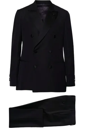 LARDINI Jakkesæt, Herre, Blå, L, Uld, Double-Breasted Suit Sæt