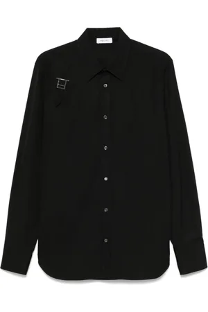 Alexander McQueen Skjorte, Herre, Sort, 2XL, Sort Knappet Langærmet Skjorte