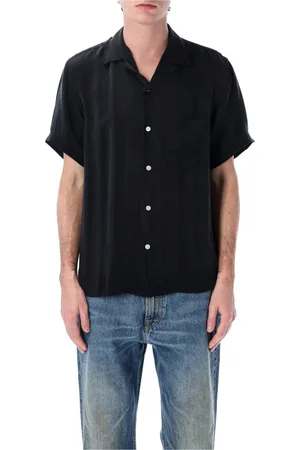 Portuguese Flannel Skjorte, Herre, Sort, L, Uld, Stribet Bowling Skjorte Sort