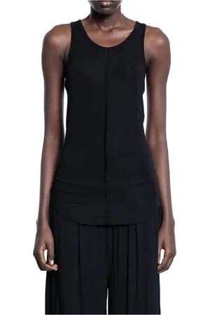 THOM KROM Top, Dame, Sort, S, Sort Ribbet Tank Top