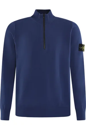 Stone Island Sweathshirts & Hoodies, Herre, Blå, M, Herre Langærmet Polo Skjorte