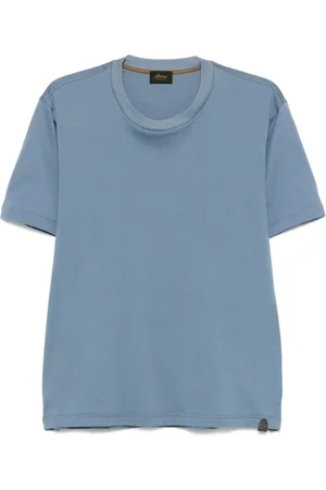 BRIONI Top, Herre, Blå, XL, Bomuld, Lysblå Crewneck T-shirt Azzuro Ss25