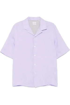 Brunello Cucinelli Skjorte, Herre, Lilla, XL, Lilla Lilla Camp Krave Skjorte