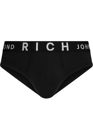 John Richmond Undertøj, Herre, Sort, S, Bomuld, Lavtaljede hvide bomuldstrusser