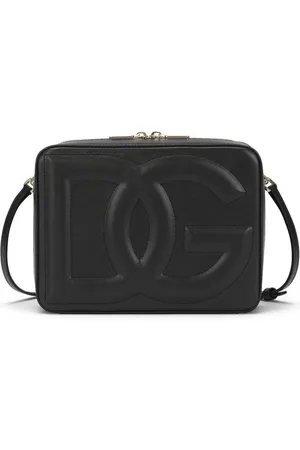 Dolce & Gabbana Taske, Dame, Sort, ONE SIZE, Uld, Sort læder skuldertaske med logo