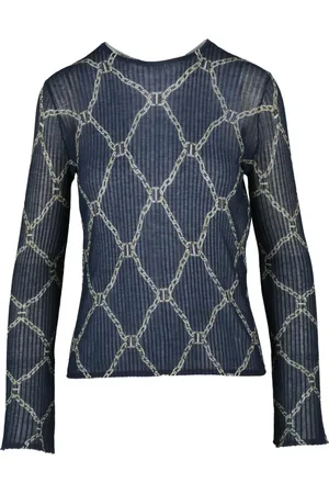 Twin-Set Strik, Dame, Blå, XS, Bomuld, Bomuld Blanding Garzato Undertrøje Sweater