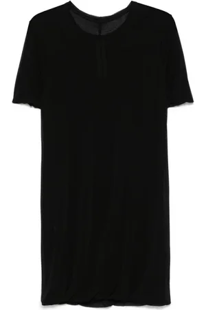 Rick Owens Top, Herre, Sort, M, Bomuld, Sort lagdelt T-shirt med rund hals