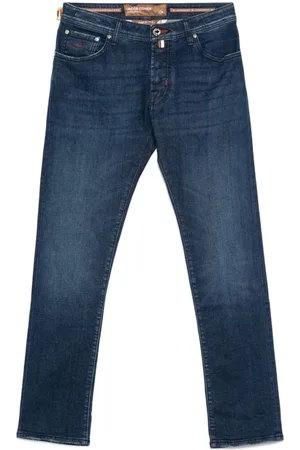 Jacob Cohen Jeans, Herre, Blå, W33, Bomuld, Indigo Klassiske Five Pocket Jeans