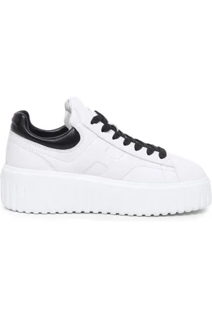 Hogan Sko, Dame, Hvid, 42 1/2 EU, Stribet Snøresko med Memory Foam