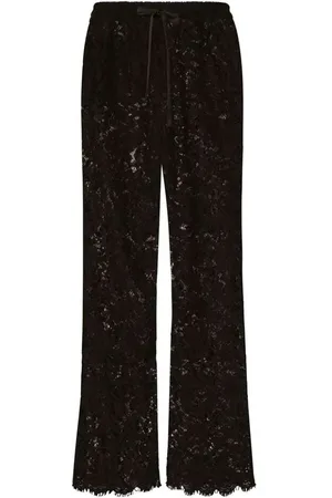 Dolce & Gabbana Bukser, Herre, Sort, M, Uld, Blondepanel Bukser