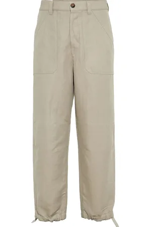 Brunello Cucinelli Bukser, Herre, Brun, 2XL, Beige Knapp Fly Bukser