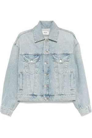 AGOLDE Jakke, Dame, Blå, M, Denim, Denimjakke med spredt krave