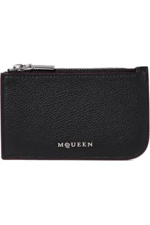 Alexander McQueen Tilbehør, Dame, Sort, ONE SIZE, Uld, Sort Pung med Patentkanter