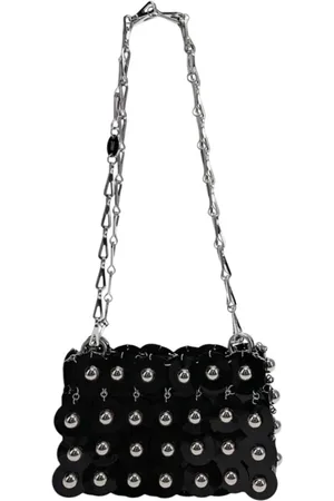 Paco rabanne Taske, Dame, Sort, ONE SIZE, Uld, Glamourøs Paillet Skuldertaske