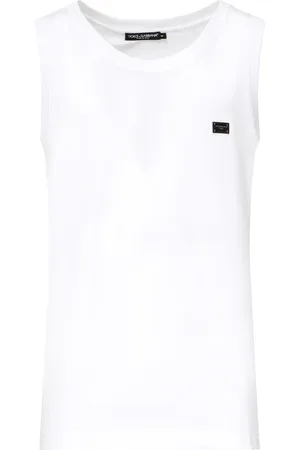 Dolce & Gabbana Top, Herre, Hvid, M, Bomuld, Hvid Bomuld Jersey Rund Hals Top