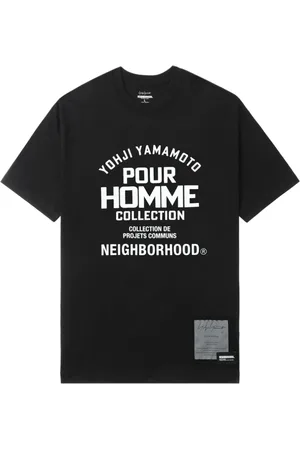 YOHJI YAMAMOTO Top, Herre, Sort, S, Sort Logo Crew Neck T-shirt