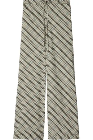 Burberry Bukser, Dame, Flerfarvet, XS, Bomuld, Vintage Check Bomuldsbukser med Snøre
