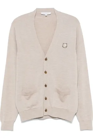Maison Kitsuné Strik, Herre, , L, V-Neck Button-Up Sweater