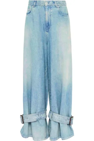 J.W.Anderson Jeans, Dame, Blå, W27, Bomuld, Buckled Cuff Jeans