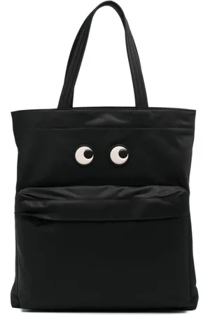 Anya Hindmarch Taske, Dame, Sort, ONE SIZE, Uld, Sort Econyl® Tote Taske med Eyes Patch