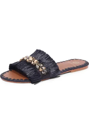 DE SIENA Sko, Dame, Sort, 36 EU, Raffia Sandal Semira Model 206