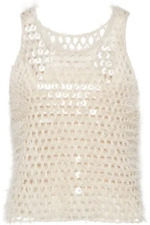 Brunello Cucinelli Top, Dame, , S, Ærmeløs Paillette Top