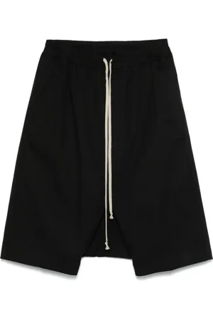 Rick Owens Shorts, Herre, Sort, XL, Drop Crotch Bukser med Elastisk Talje