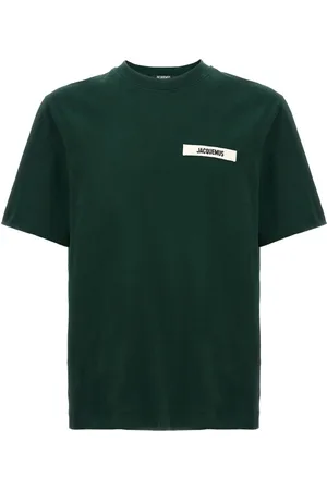 Jacquemus Top, Herre, Grøn, M, Grøn Applikation T-shirt