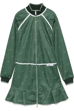 GCDS Kjole, Dame, Grøn, M, Polyester, Smaragdgrøn Ruffle Hem Kjole